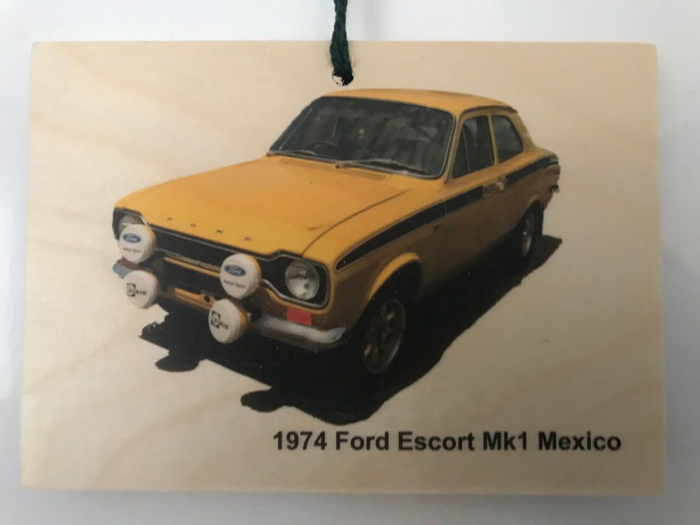 Ford Escort Mk 1 Mexico 1974 - Wooden Plaque 148 x 105mm