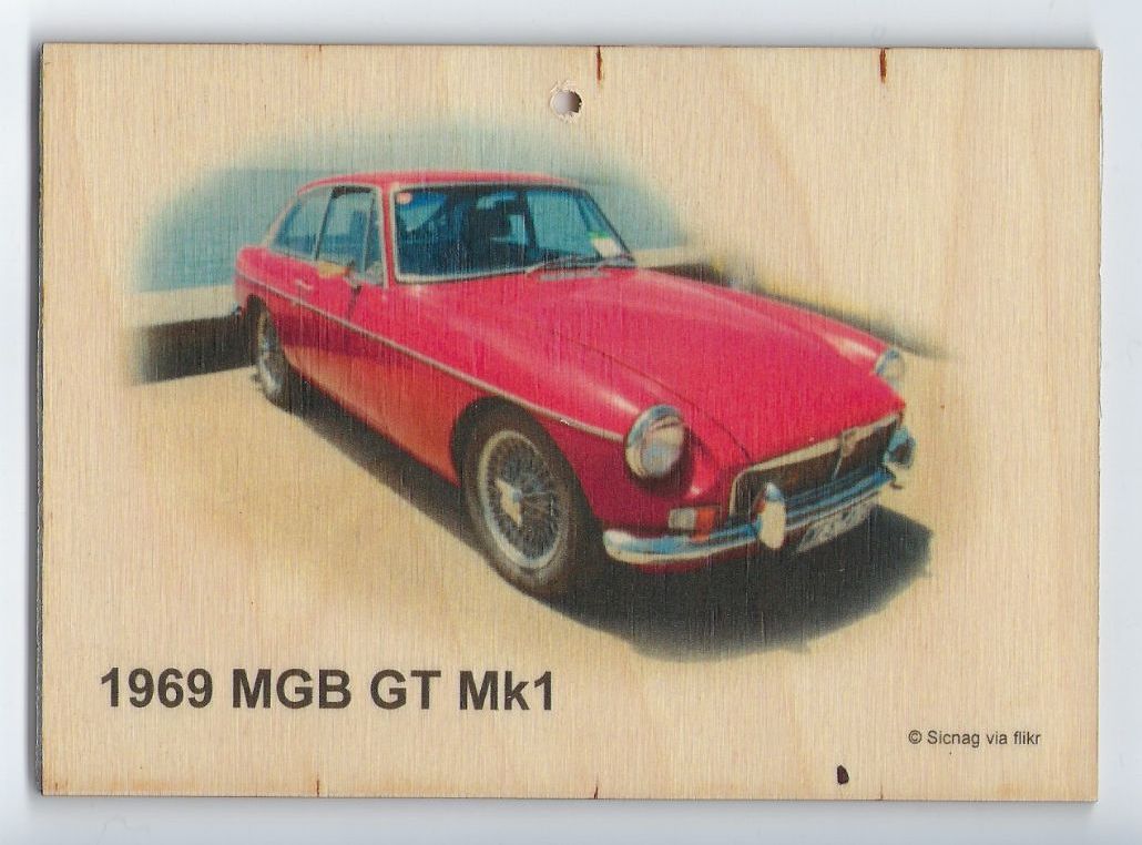 MGB GT Mk1 1969 - Wooden Plaque 105 x 148mm