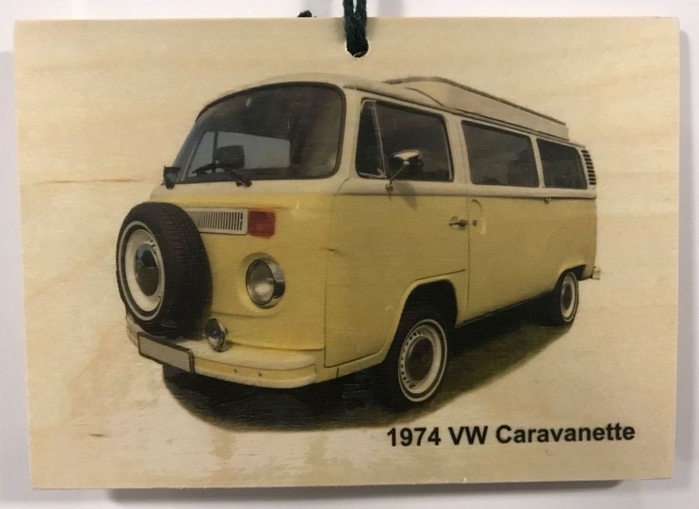 VW Caravanette 1974 - Wooden Plaque 105 x 148mm