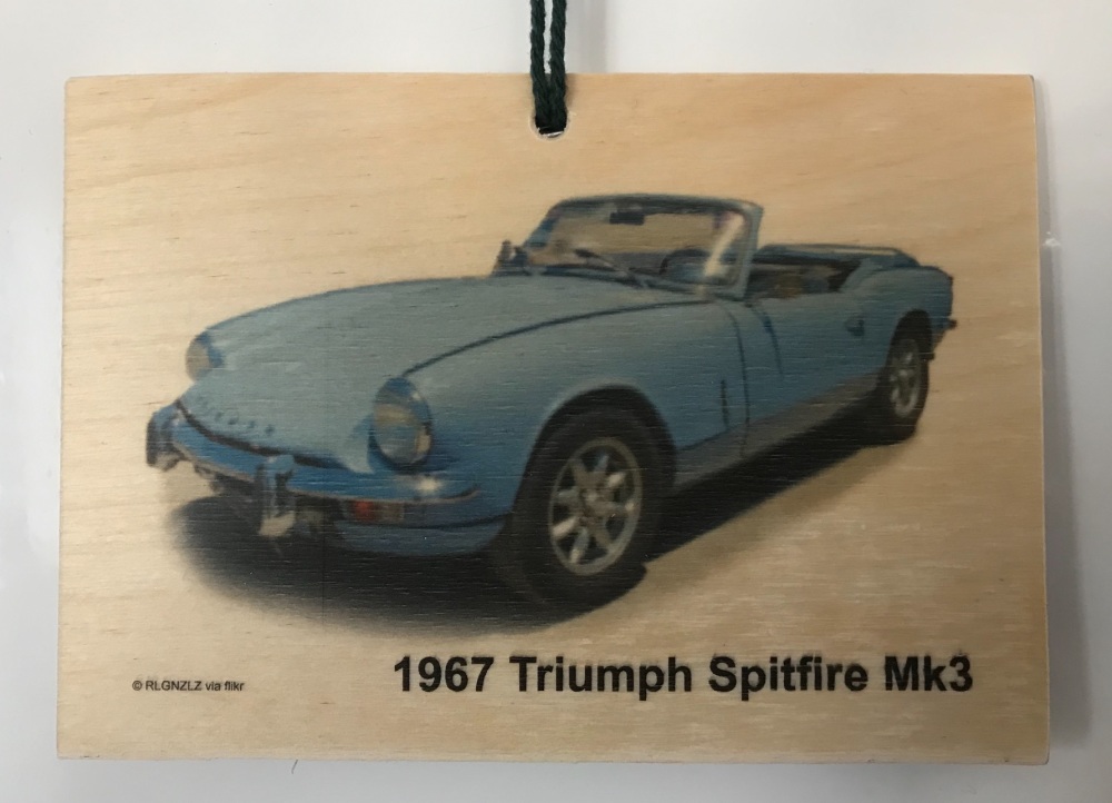 Triumph Spitfire Mk3 1967 - Wooden Plaque 105 x 148mm