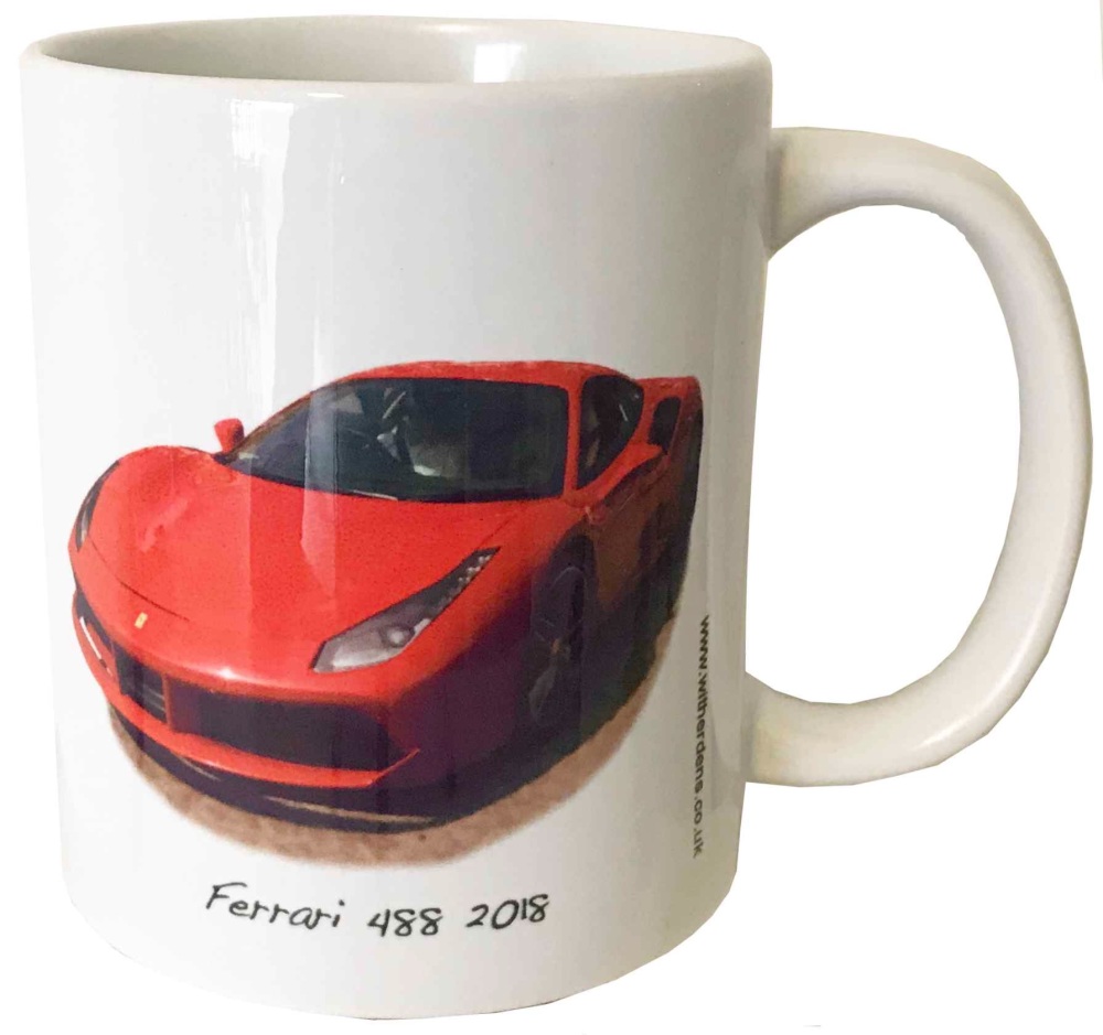 Ferrari 488 2018 Ceramic Mug - Ideal Gift for the Italian Sports Car Enthus