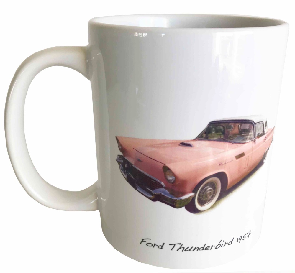 Ford Thunderbird 1955 (Pink) Ceramic Mug - Ideal Gift for the American Car 