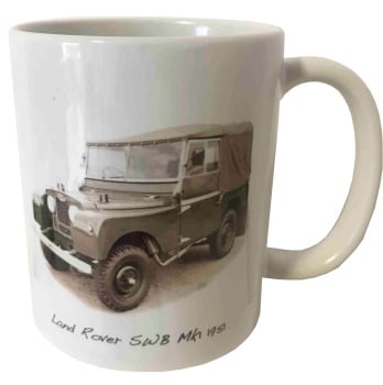 Land Rover Mk1 SWB 1951 Ceramic Mug - Ideal Gift for the Off-Road Enthusiast - Single or Set of Four(4)