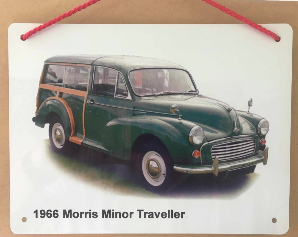 Morris Minor Traveller 1966 (Green)- Aluminium Plaque 150 x 200mm