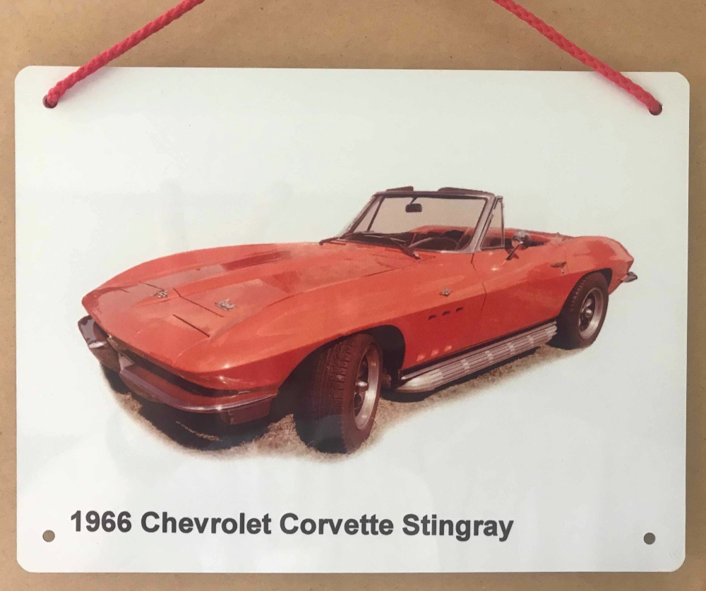 Chevrolet Corvette Stingray 1966 - Aluminium Plaque 150 x 200mm