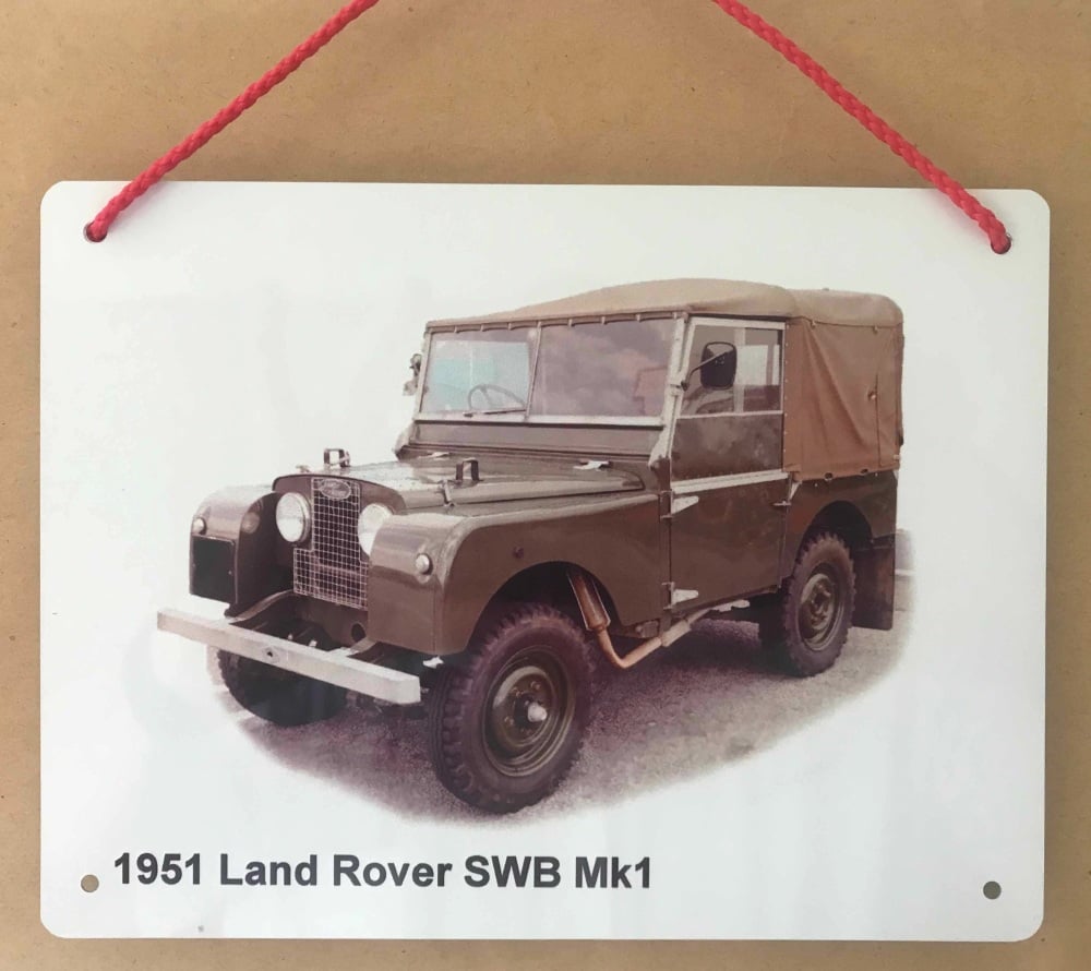 Land Rover SWB Mk1 1951 - Aluminium Plaque 150 x 200mm