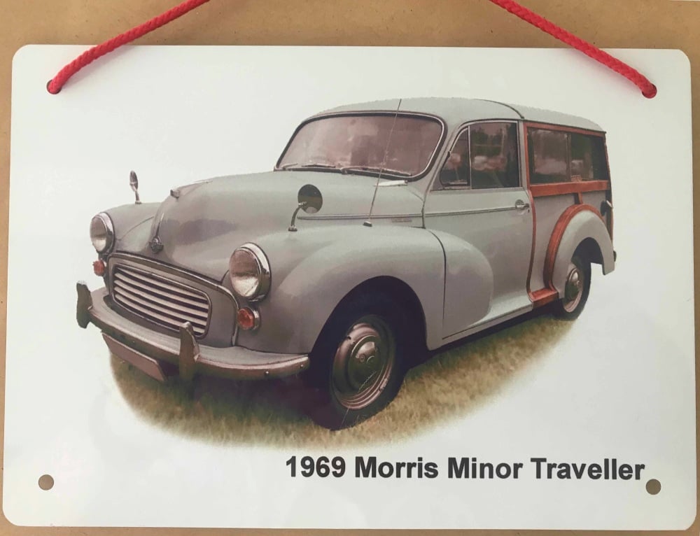 Morris Minor Traveller 1966 (Green)- Aluminium Plaque 150 x 200mm