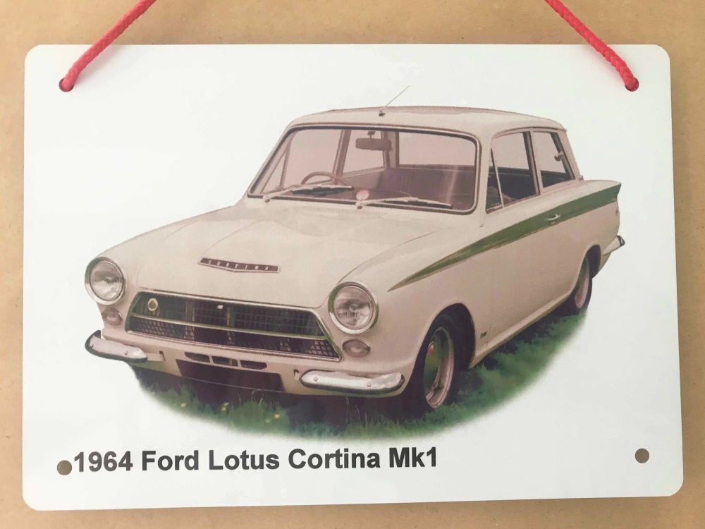 Ford Lotus Cortina Mk1 1964 - Aluminium Plaque 148 x 210mm