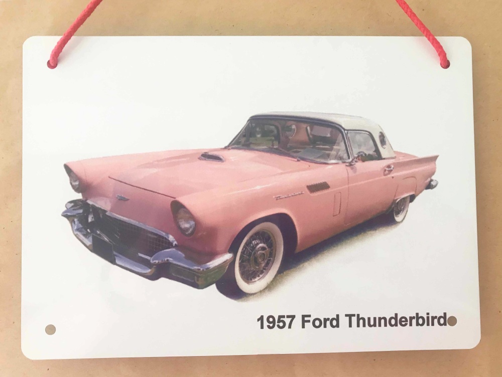 Ford Thunderbird 1957 (Pink)- Aluminium Plaque 148 x 210mm