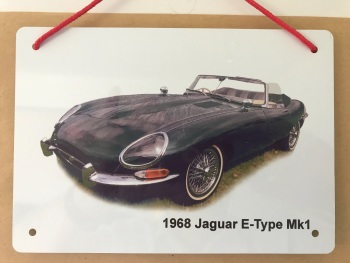 Jaguar E-Type Mk1 1968 - A5 or 203 x 304mm Aluminium Plaque - Ideal Present for the Open Top Enthusiast