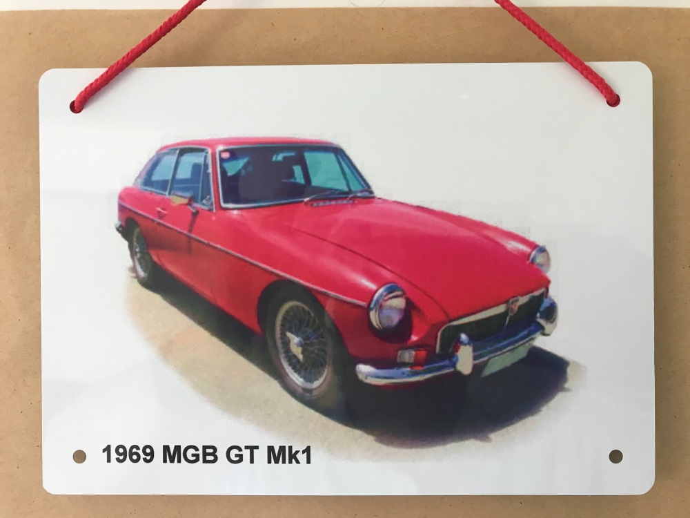 MGB GT Mk1 1969 - A5 Aluminium Plaque - Ideal Present for the British Car E