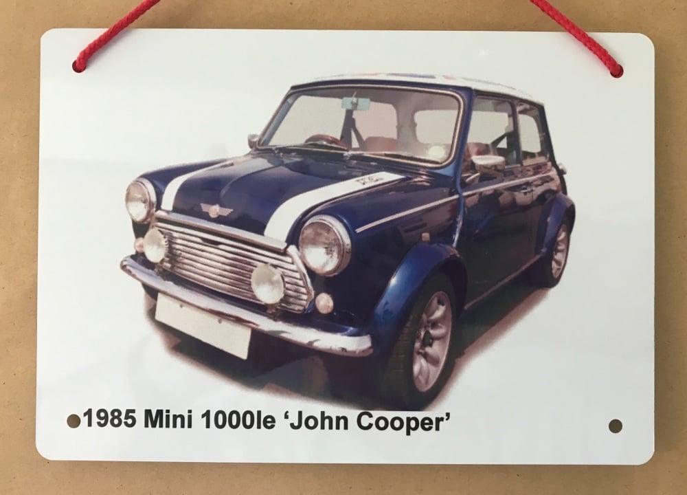 Mini 1000le 'John Cooper' edition 1985 - A5 Aluminium Plaque - Ideal Gift f