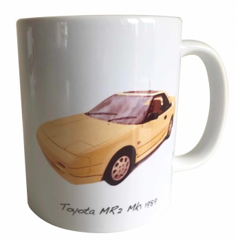 Toyota MR2 Mk1 1989 (Yellow) - Ceramic Mug - Ideal Gift for Japanese Car Enthusiast - Single or Set of Four(4)
