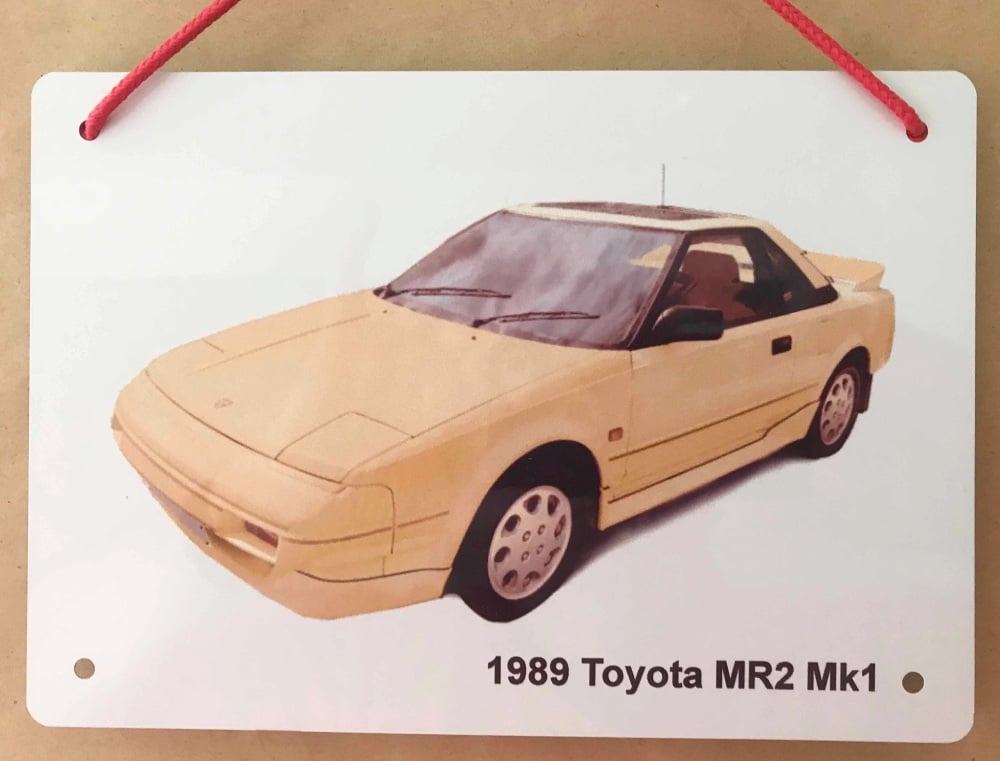 Toyota MR2 Mk1 1989 (Yellow) - Photograph printed on Aluminium 210x148mm -