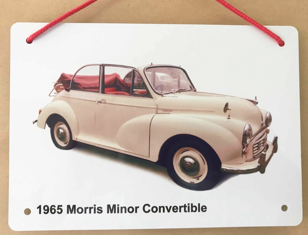 Morris Minor Convertible 1965 (Cream) - Aluminium Plaque 148 x 210mm