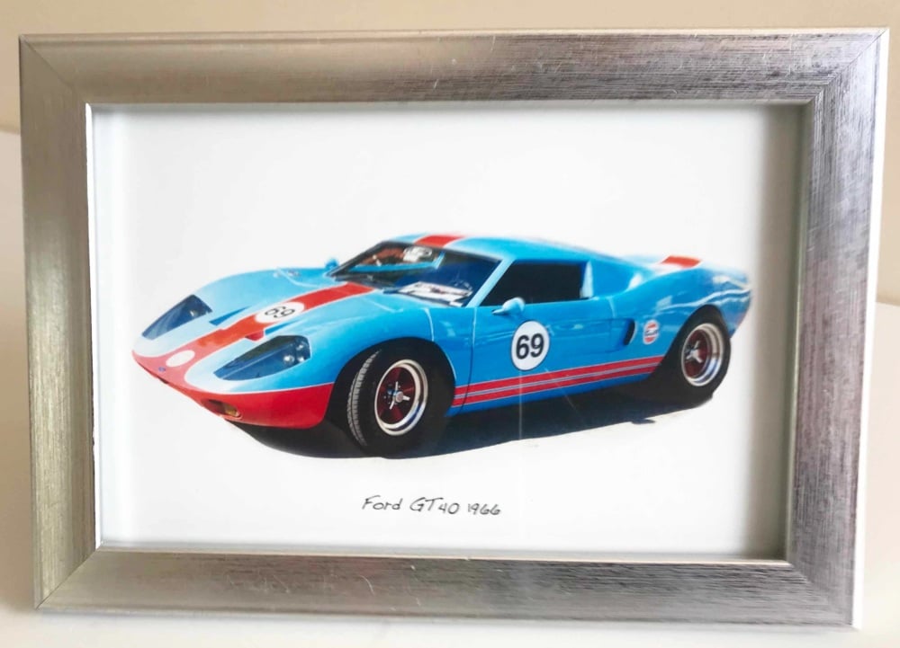 Ford GT40 1966 - Photo in a Silver coloured frame - Free UK Delivery