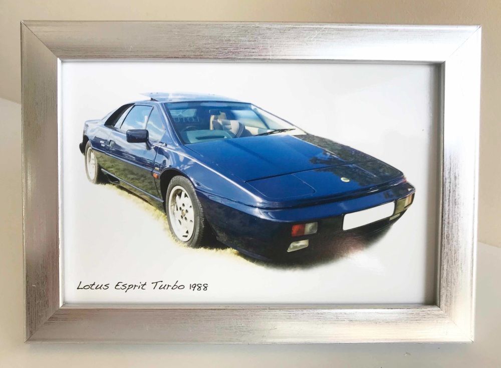 Lotus Esprit Turbo 1988 - Photo in a Silver coloured frame - The Perfect Gi