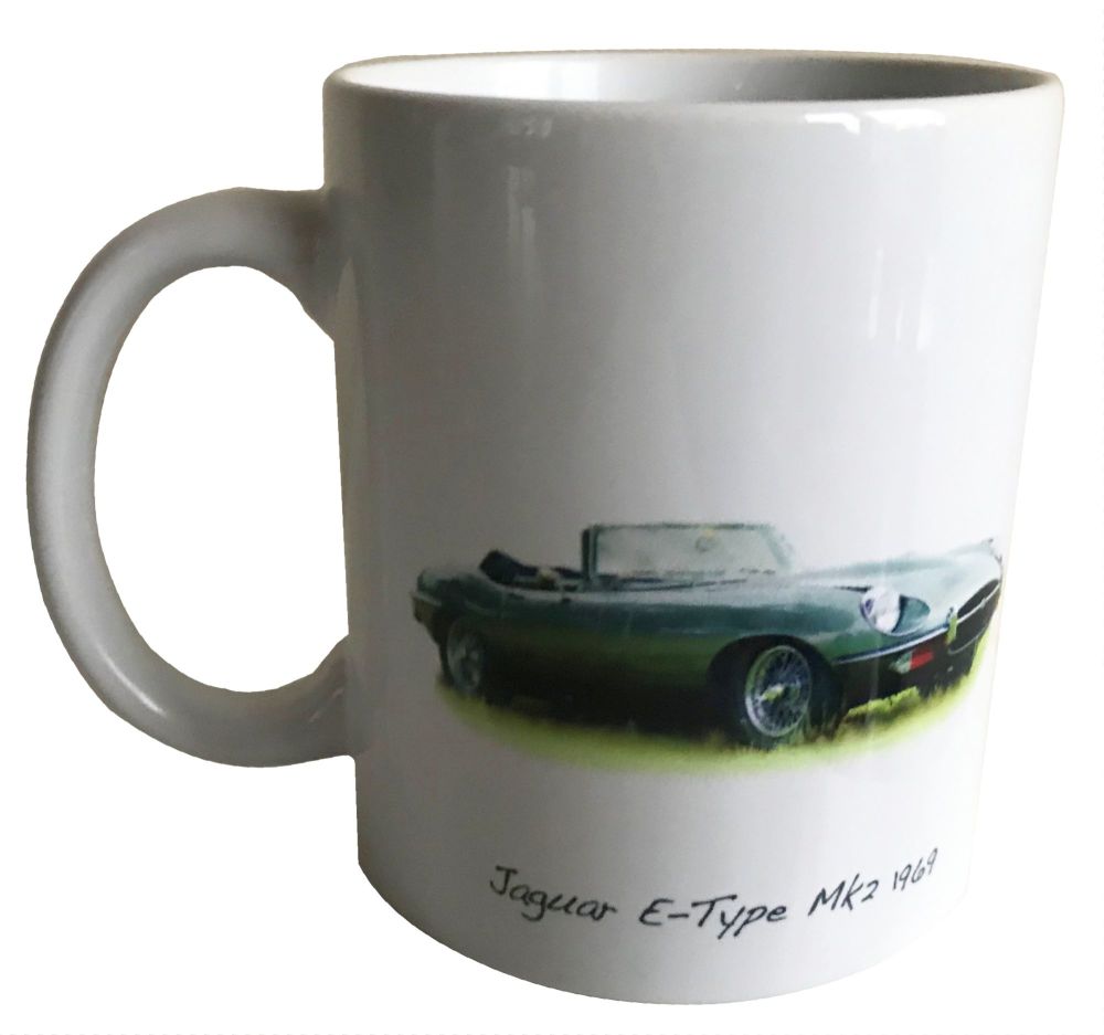 Jaguar E-Type Mk2 1969 Ceramic Mug - Ideal Gift for the Sports Car Enthusia