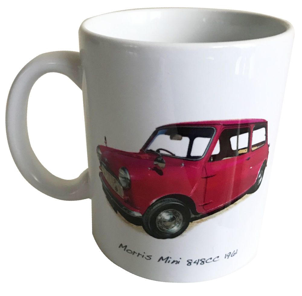Morris Mini 848cc 1961 - 11oz Ceramic Mug - Memories of your First Car - Fr