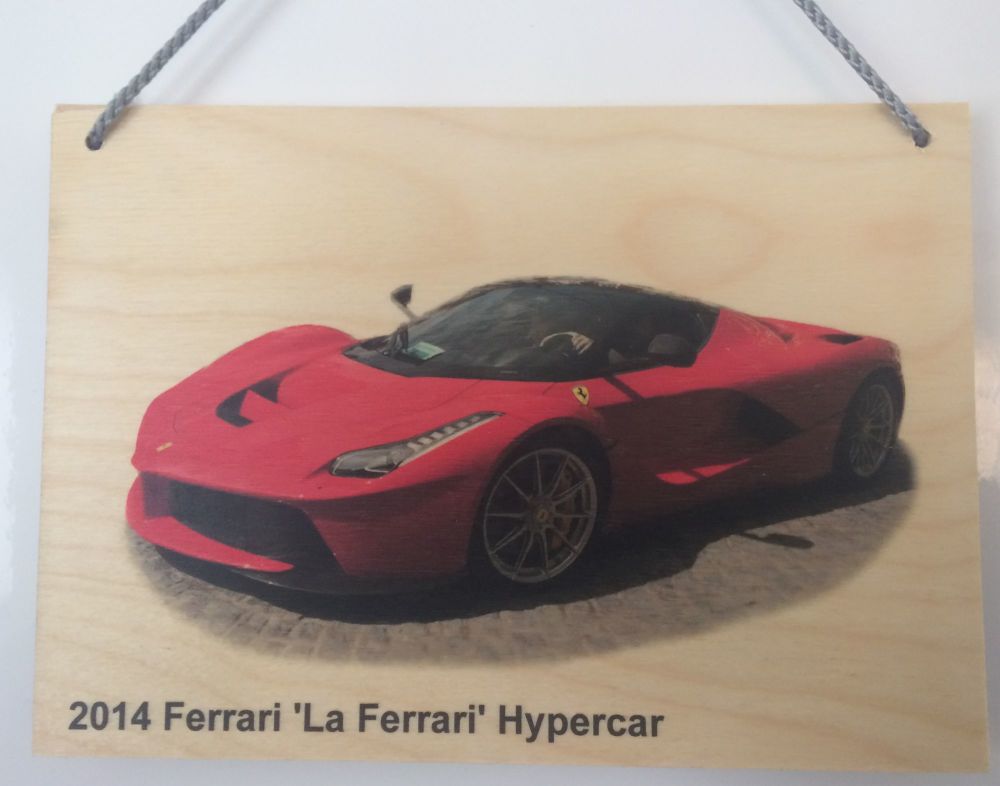 Ferrari 'La Ferrari' Hypercar 2014 - Wooden Plaque A5 (148 x 210mm)