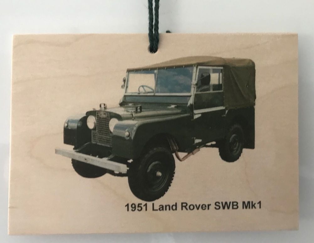 Land Rover SWB Mk1 1951 - Photograph printed onto Wooden Plaque A6 (148x105