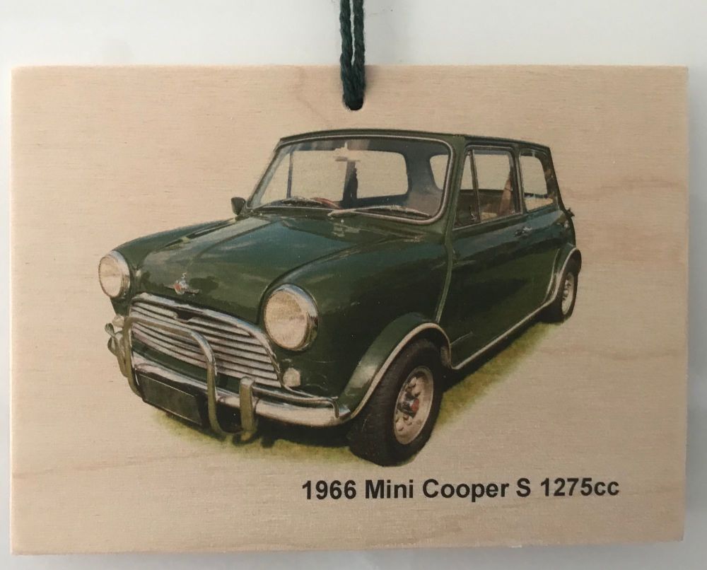 Mini Cooper S 1275cc (Radford) - Wooden Plaque 105 x 148mm