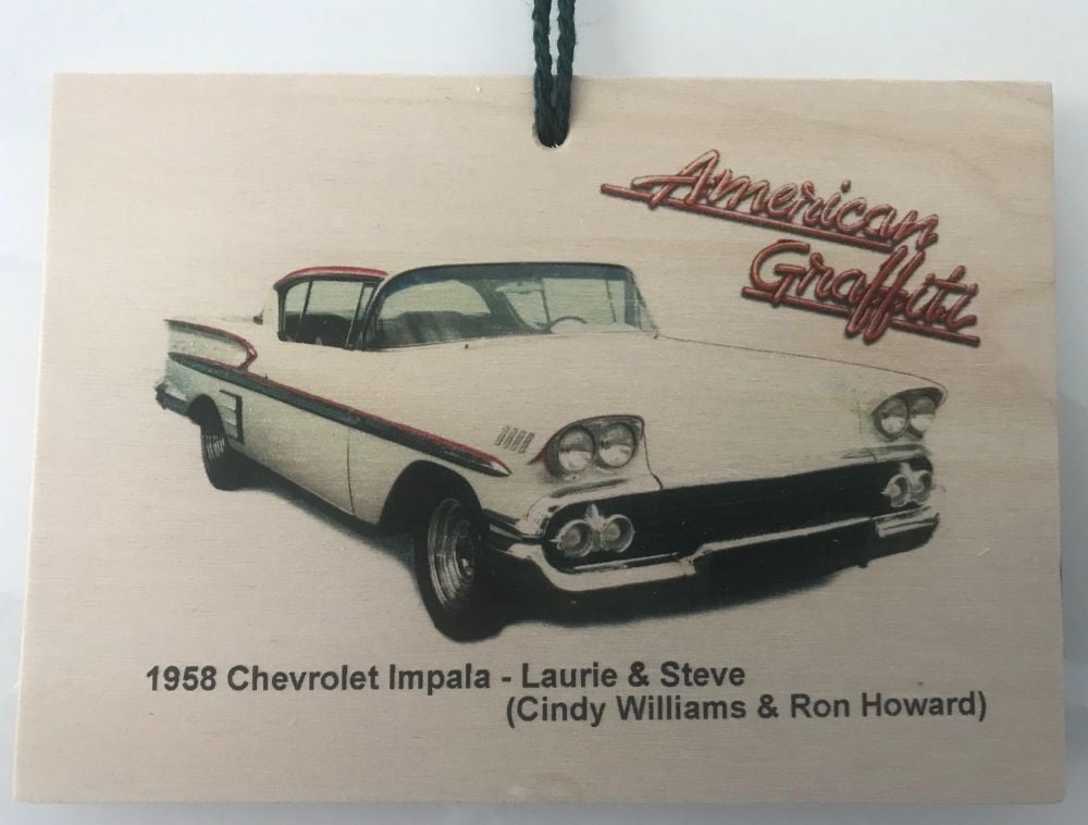 Chevrolet Impala 1958 from the film American Graffiti - Wooden plaque 148