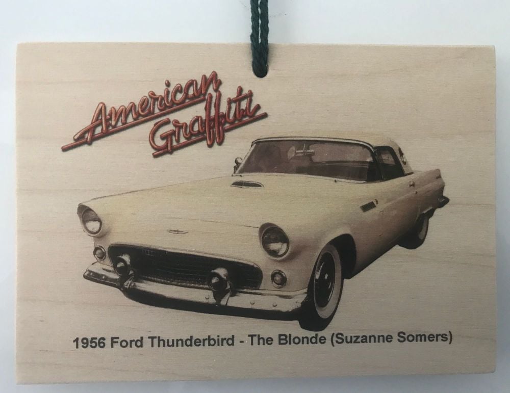 Ford Thunderbird 1956 from the film American Graffiti - Wooden plaque 148 x
