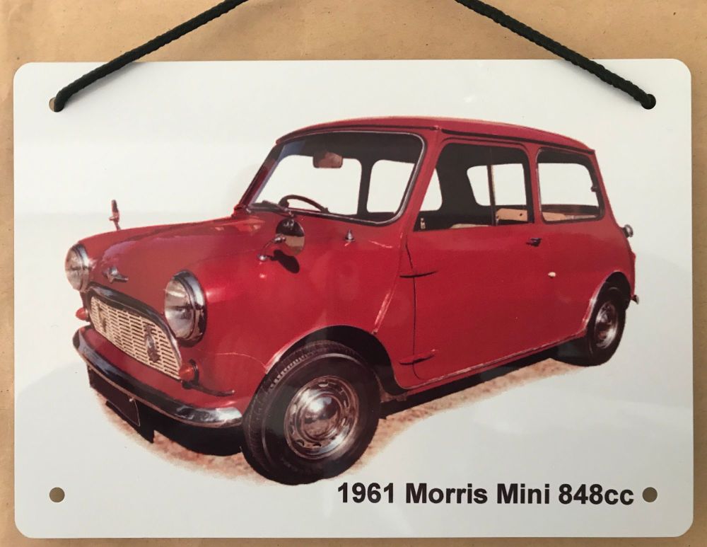 Morris Mini 848cc 1961- Aluminium Plaque A5 (148 x 210mm)