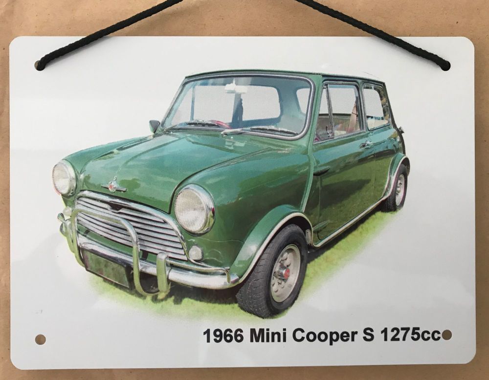 Mini Cooper S 1275cc - Aluminium Plaque A5 (148 x 210mm)