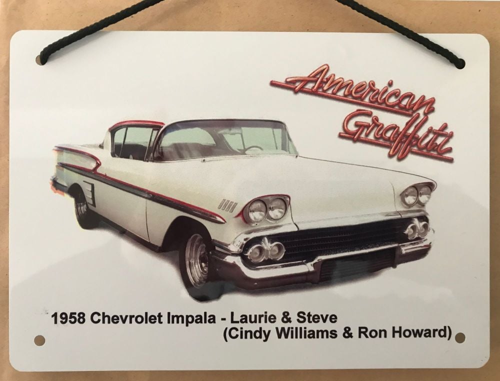 Chevrolet Impala 1958 from the film American Graffiti - A5 Aluminium Plaque