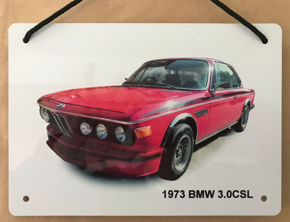 BMW 3.0CSL 1973 - A5 Aluminium Plaque - Ideal Gift for the German Car Enthu