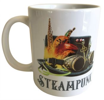 Top Hat with Feathers - Steampunk - 11oz Ceramic Mug