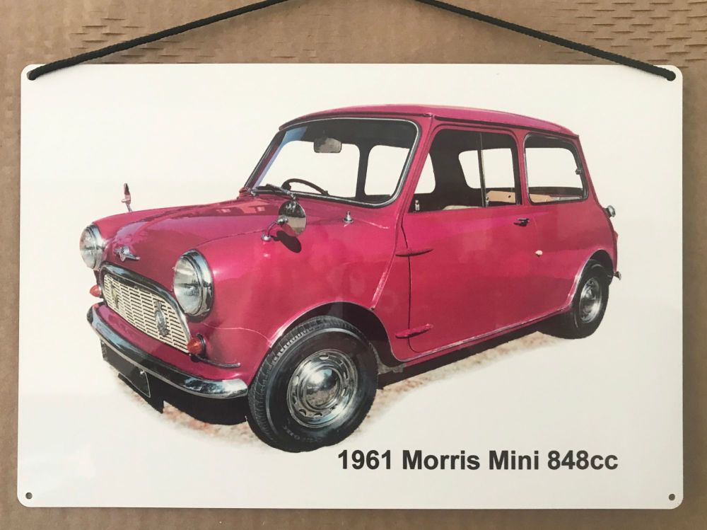 Morris Mini 848cc 1961 - Aluminium Plaque 200 x 300mm