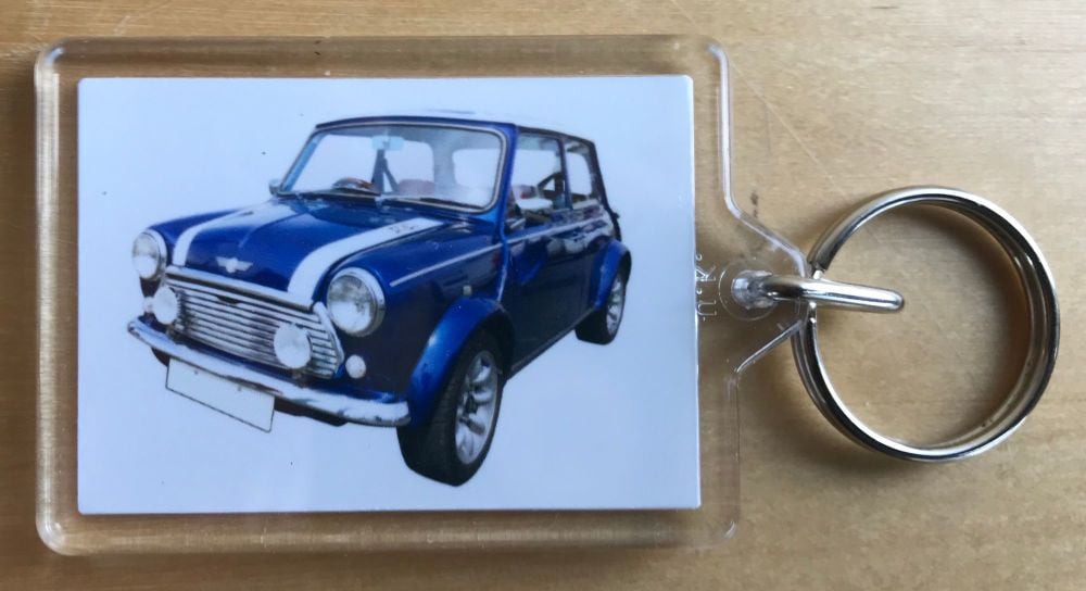 Mini 1000le 'John Cooper' edition 1985 - Plastic Keyring with 35 x 50mm Ins
