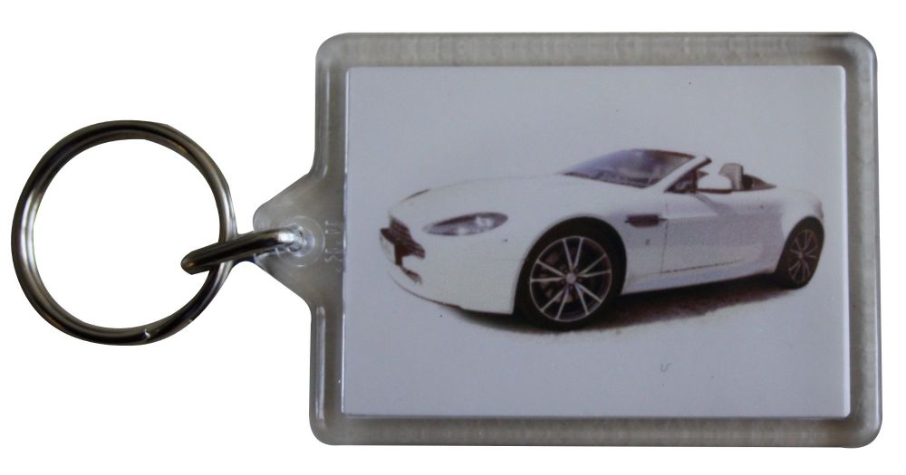 Aston Martin Vantage V8 2010 - Plastic Keyring with 35 x 50mm Insert - Free