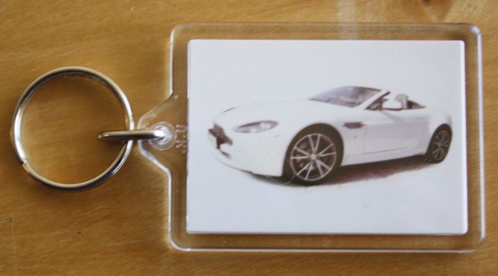 Aston Martin Vantage V8 2010 - Plastic Keyring with 35 x 50mm Insert - Free