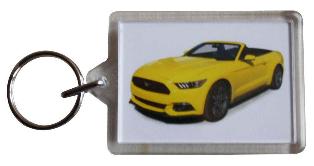 Ford Mustang 3.7l 2015 Convertible - Plastic Keyring with 35 x 50mm Insert 