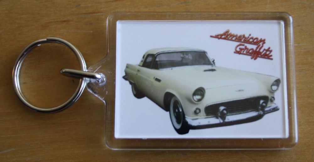 Ford Thunderbird 1956 (American Graffiti) - Plastic Keyring with 35 x 50mm