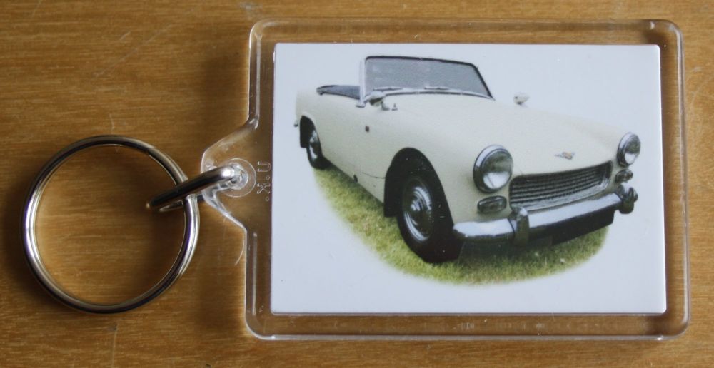 Austin Healey Sprite Mk2 1963 - Plastic Keyring with 35 x 50mm Insert - Fre