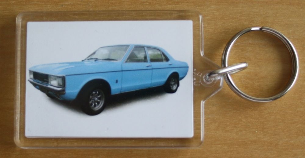 Ford Granada 3.0l Mk1 1975 - Plastic Keyring with 35 x 50mm Insert - Free U