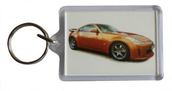 Nissan 350z 2003 - Plastic Keyring with 35 x 50mm Insert - Free UK Delivery