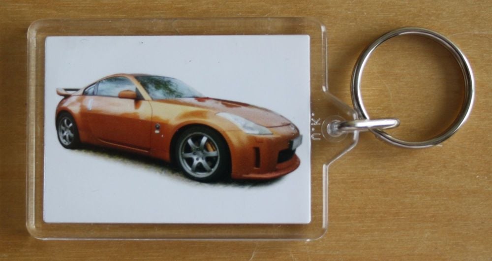 Nissan 350z 2003 - Plastic Keyring with 35 x 50mm Insert - Free UK Delivery