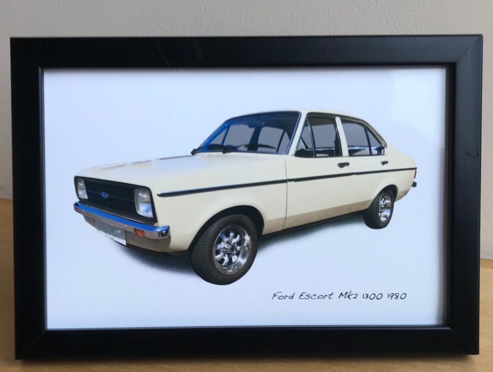 Ford Escort Mk2 1300 1980 - Photo (4x6in) in a Black or Silver coloured fra