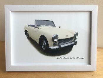 Austin Healey Sprite Mk2 1963  - Photograph (4x6in) in Black or White Coloured Frame - Free UK Delivery