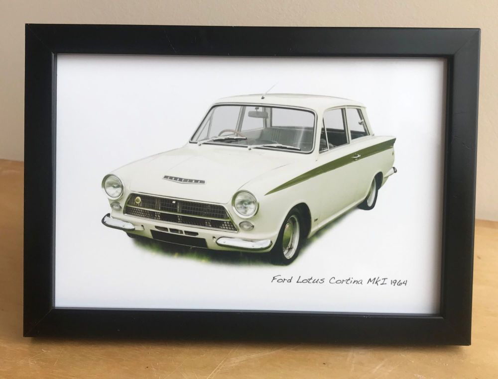 Ford Lotus Cortina Mk1 1964 - Photograph (4x6in) in Black, White or Silver 