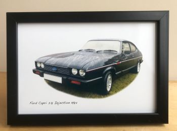 Ford Capri 2.8 Injection 1984 - Photograph (4x6in) in Black or White Coloured Frame - Free UK Delivery