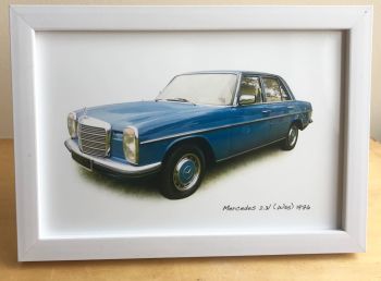 Mercedes 2.3l (W115) 1976 - Photograph (4x6in) in Black or White Coloured Frame - Free UK Delivery