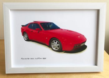Porsche 944 1989 2.5litre - 4x6in Photograph in Black or White coloured frame - Free UK Delivery