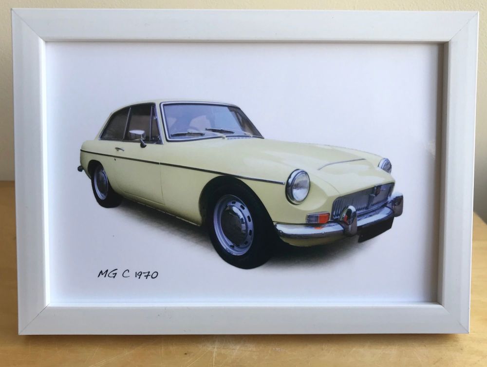 MG C GT 1970 -  Photograph (4x6in) in Black, White or Silver Coloured Frame
